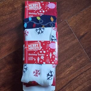 Merry Moments Holiday Novelty Socks Set - 2 Pairs